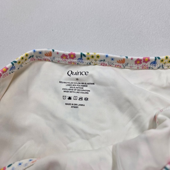 NWT QUINCE Tankini Swim Set Micro Ditsy Floral Kid Size 10 6835 - Picture 9 of 11